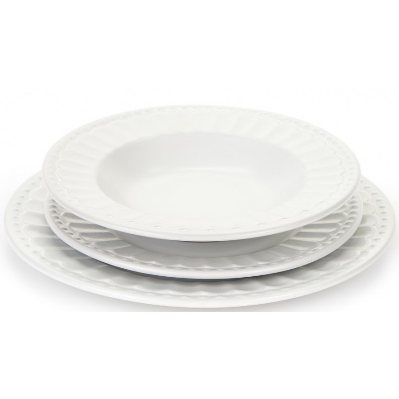 Servizio di piatti bianco nuvole di stoffa da 6 coperti – La Belle